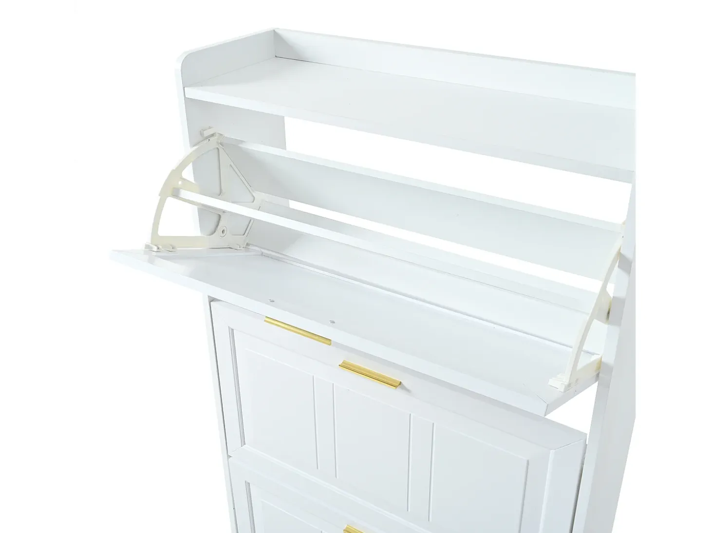 Zapatero 70 x 24 x 120 cm con 6 compartimentos - Blanco