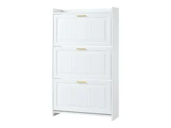 Zapatero 70 x 24 x 120 cm con 6 compartimentos - Blanco