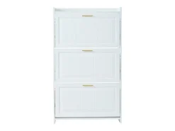 Zapatero 70 x 24 x 120 cm con 6 compartimentos - Blanco