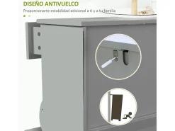 Zapatero Afternoon Homcom cajón con 2 puertas gris 98,5x60x23,5 cm