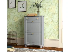 Zapatero Afternoon Homcom cajón con 2 puertas gris 98,5x60x23,5 cm