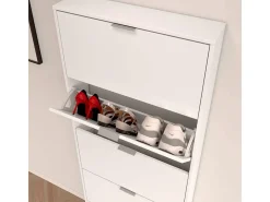 Zapatero alto Pasillo Blanco Brillo 5 Puertas 180x70x17 cm