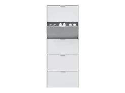 Zapatero alto Pasillo Blanco Brillo 5 Puertas 180x70x17 cm