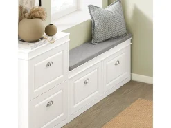 Zapatero Banco con 2 cajones,Banco con almacenaje,L104 x P24 x H52cm 2 Cajones Blanco FSR64-W SoBuy ES