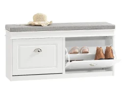 Zapatero Banco con 2 cajones,Banco con almacenaje,L104 x P24 x H52cm 2 Cajones Blanco FSR64-W SoBuy ES