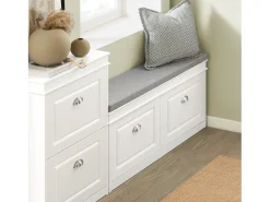 Zapatero Banco con 2 cajones,Banco con almacenaje,L104 x P24 x H52cm 2 Cajones Blanco FSR64-W SoBuy ES