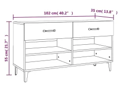 Zapatero Blanco brillo 102x35x55 cm Madera de ingeniería