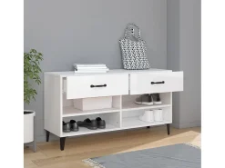 Zapatero Blanco brillo 102x35x55 cm Madera de ingeniería