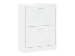 Zapatero Blanco brillo 63x24x81 cm Madera de ingeniería