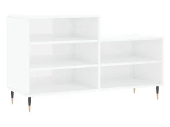 Zapatero Blanco brillo 102x36x60 cm Madera de ingeniería