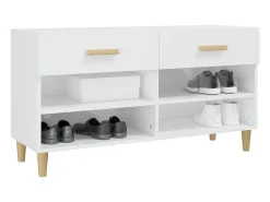 Zapatero Blanco brillo 102x35x55 cm Madera de ingeniería