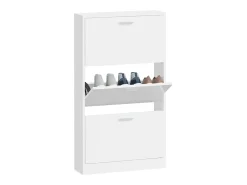 Zapatero Blanco brillo 59x17x108 cm Madera de ingeniería