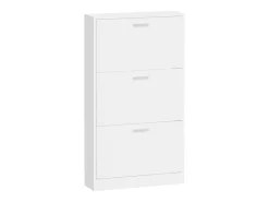 Zapatero Blanco brillo 59x17x108 cm Madera de ingeniería