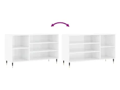 Zapatero Blanco brillo 102x36x60 cm Madera de ingeniería