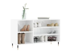 Zapatero Blanco brillo 102x36x60 cm Madera de ingeniería