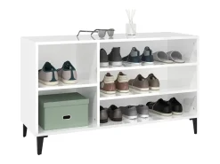 Zapatero Blanco brillo 102x36x60 cm Madera de ingeniería