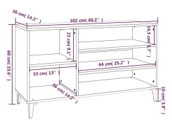Zapatero Blanco brillo 102x36x60 cm Madera de ingeniería
