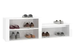 Zapatero Blanco brillo 150x35x45 cm Madera de ingeniería