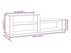 Zapatero Blanco brillo 150x35x45 cm Madera de ingeniería