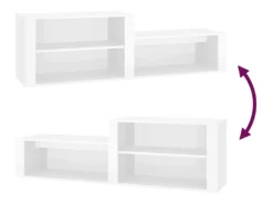 Zapatero Blanco brillo 150x35x45 cm Madera de ingeniería