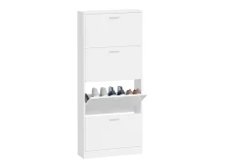 Zapatero Blanco brillo 59x17x150 cm Madera de ingeniería