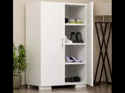 Zapatero blanco con 4 compartimentos TIA
