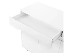 Zapatero blanco con 4 puertas y 2 cajones, estantes regulables