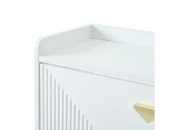 Zapatero blanco con 3 puertas abatibles y 6 compartimentos