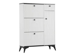 Zapatero blanco con 3 puertas, 1 cajón y 1 puerta, estilo moderno, ideal para la entrada o el salón