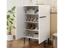 Zapatero blanco con 2 puertas - estantes regulables 60 × 34,5 x 95 cm