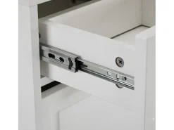 Zapatero blanco con estantes, cajones y puertas ajustables, con tiradores dorados - para la entrada