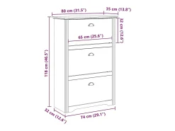 Zapatero blanco 80x35x118 cm