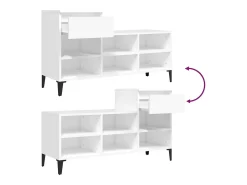 Zapatero blanco 102x36x60 cm Madera contrachapada
