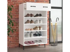 Zapatero blanco 60x35x105 cm Madera contrachapada