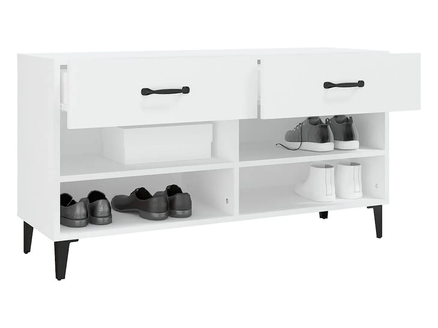 Zapatero blanco 102x35x55 cm Madera contrachapada