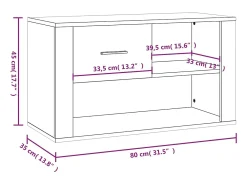 Zapatero blanco 80x35x45 cm Madera contrachapada
