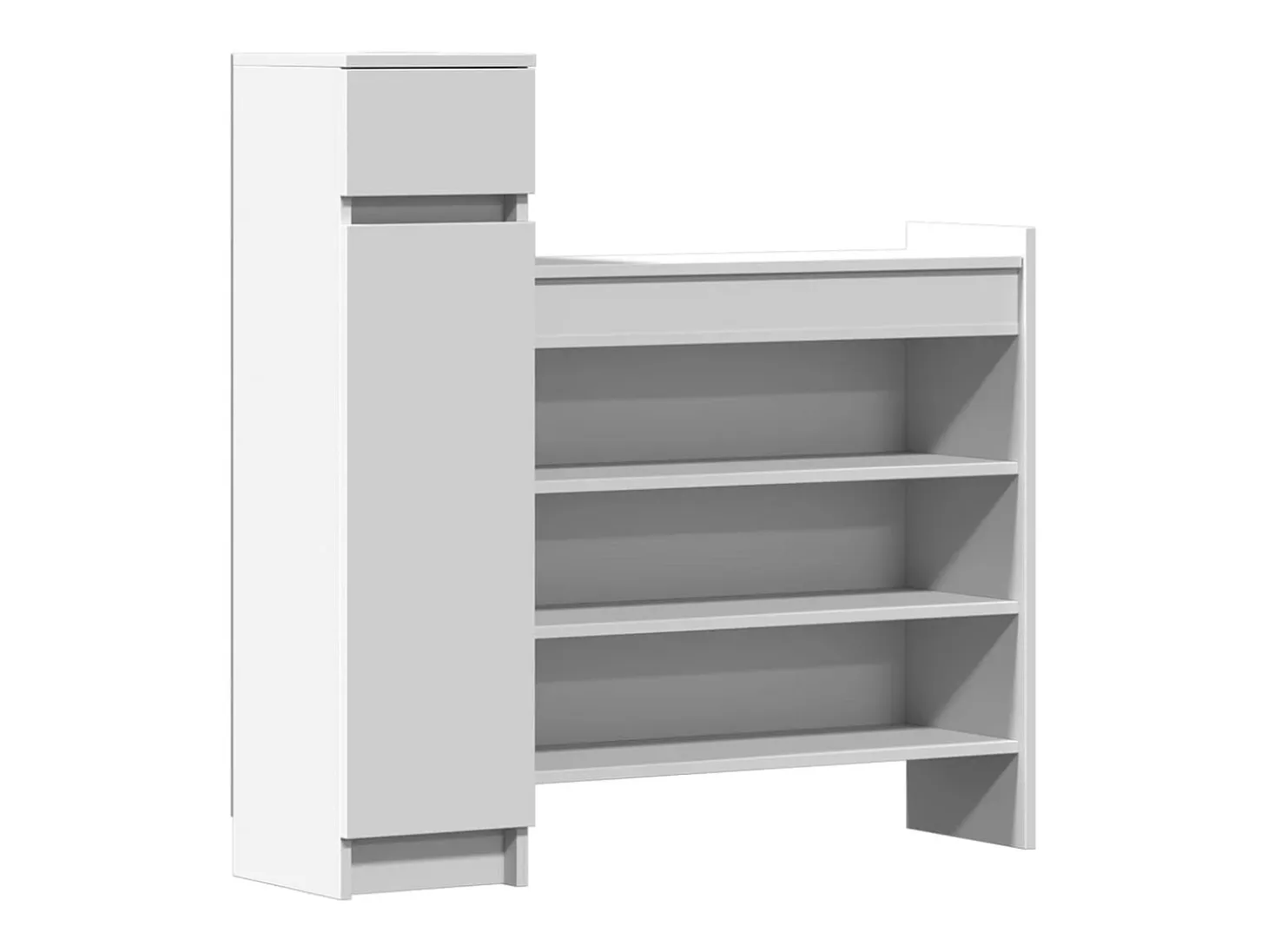 Zapatero blanco 100,5x28x100 cm madera contrachapada
