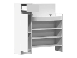 Zapatero blanco 100,5x28x100 cm madera contrachapada