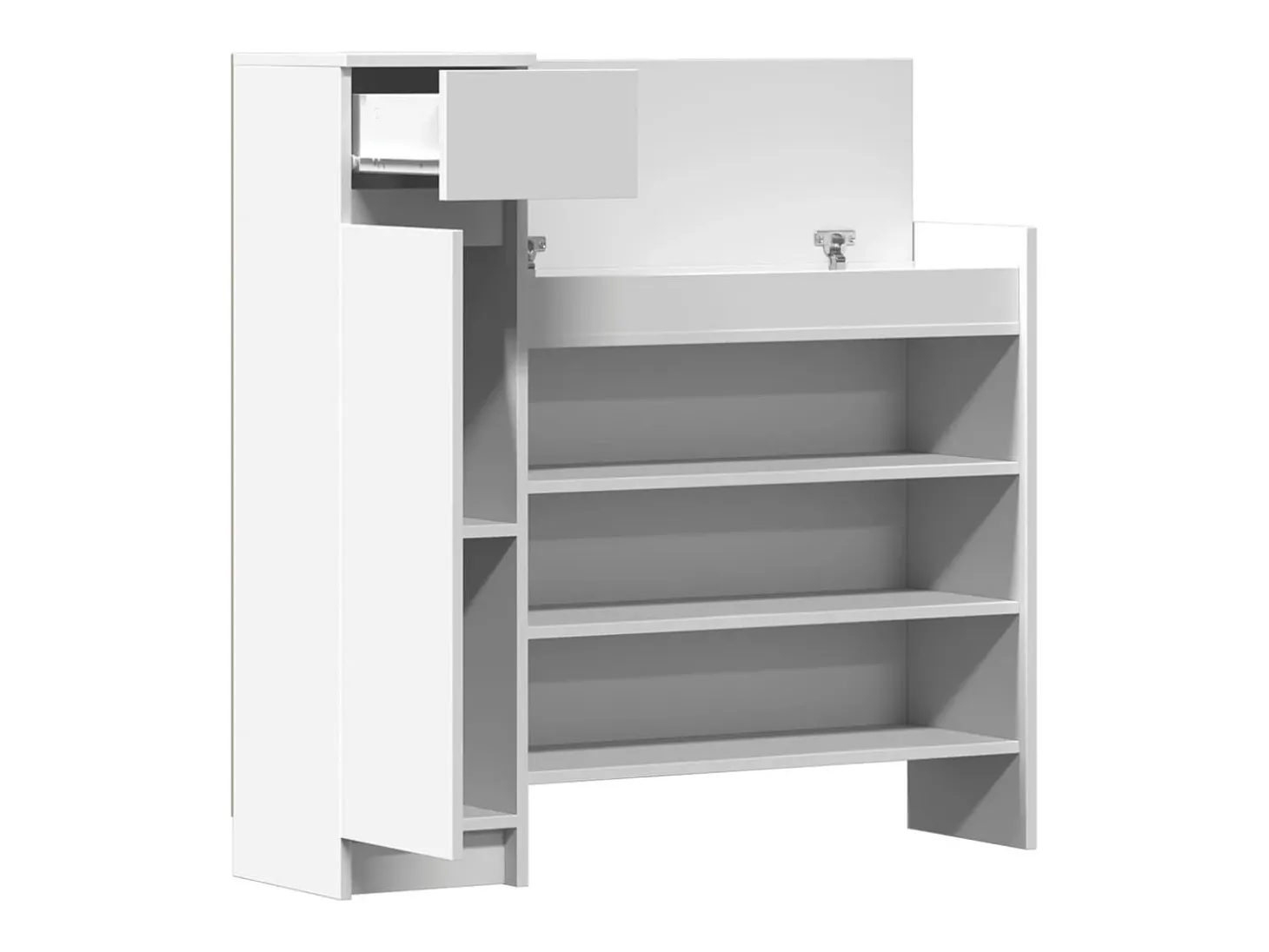 Zapatero blanco 100,5x28x100 cm madera contrachapada