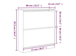 Zapatero blanco 80x21x87,5 cm madera contrachapada