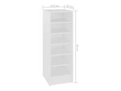 Zapatero blanco 31,5x35x90 cm Madera contrachapada