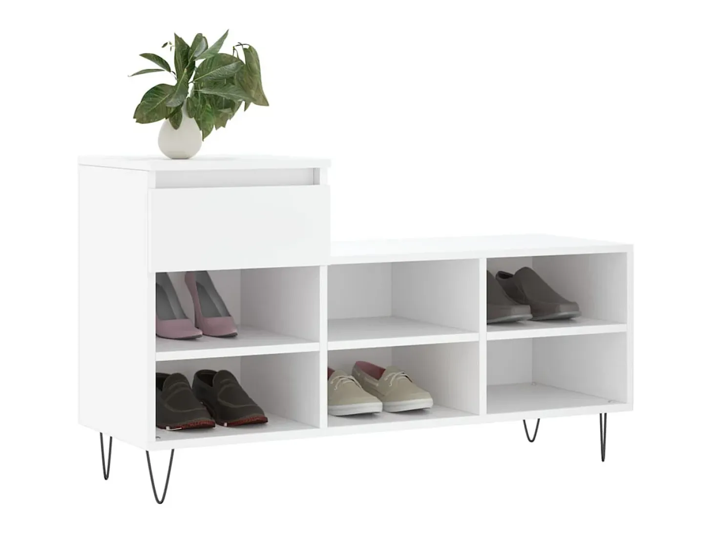 Zapatero blanco 102x36x60 cm Madera contrachapada