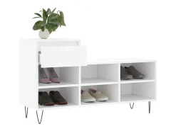 Zapatero blanco 102x36x60 cm Madera contrachapada