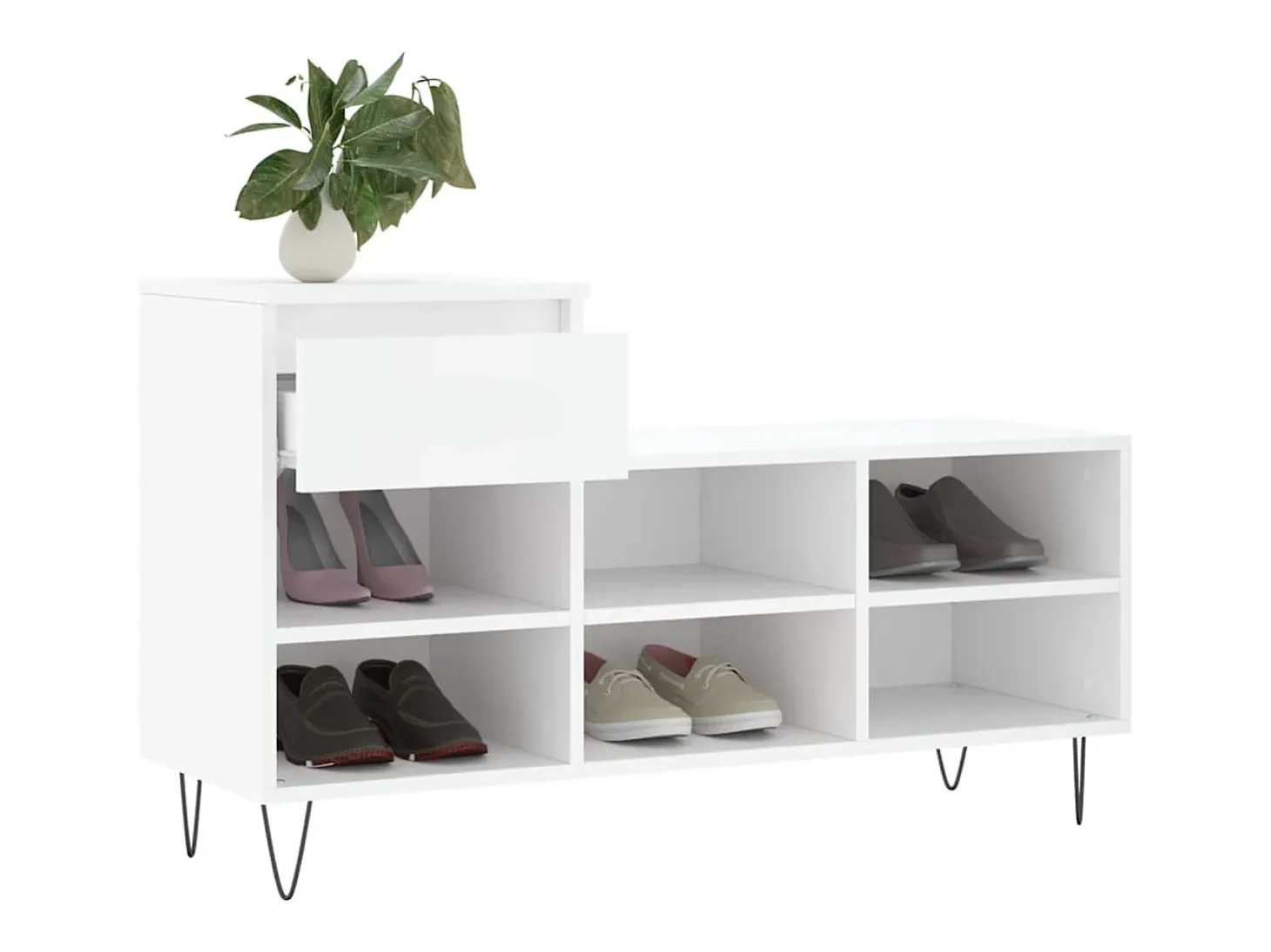 Zapatero blanco 102x36x60 cm Madera contrachapada