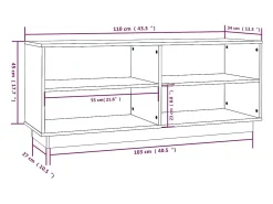Zapatero blanco 110x34x45 cm Madera maciza de pino