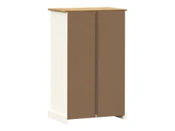 Zapatero blanco 60x35x96 cm madera maciza de pino