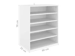 Zapatero blanco 60x35x70 cm Madera contrachapada