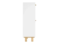 Zapatero blanco 52x25x80 cm Madera de ingeniería/Ratán