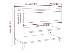Zapatero blanco 70x36x60 cm Madera contrachapada