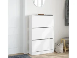 Zapatero blanco 80x21x125,5 cm madera contrachapada